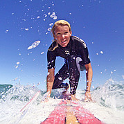 Vue GoPro du take-off Photo d’action d’un take-off capturée depuis la perspective de l’élève avec une GoPro.