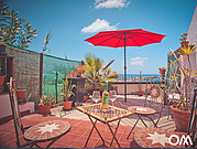 La maison de vacances du surfcamp familial, terrasse avec vue sur la mer 