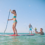 petits groupes et encadrement personnel par le moniteur de SUP Surf