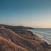 Coucher de soleil sur la plage de La Pared