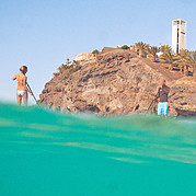 SUP à Morro Jable sous la petite falaise