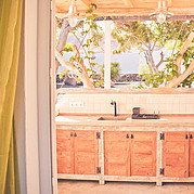 Cuisine extérieure du jardin Appartement à La Pared